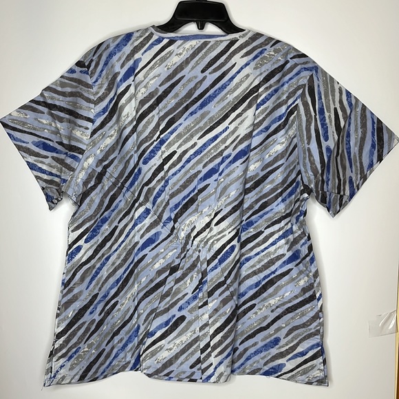 NWT Beverly Hills Uniforms Scrubs 3X PLUS SIZE - Blue Stripe - Picture 7 of 7